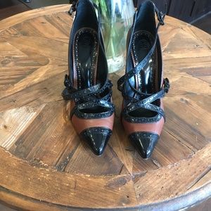 Tory Burch Black and Brown Heels
